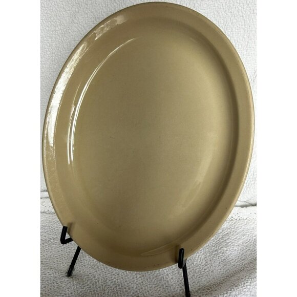 Adobe Ware Tan Platter Syracuse China Vintage January 1949 Makers Mark USA - Picture 1 of 10